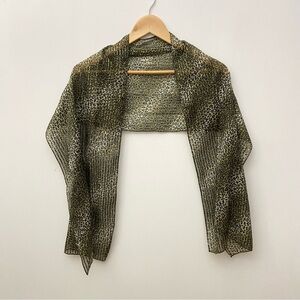 Sheer Leopard Print Rectangle Scarf/Shawl